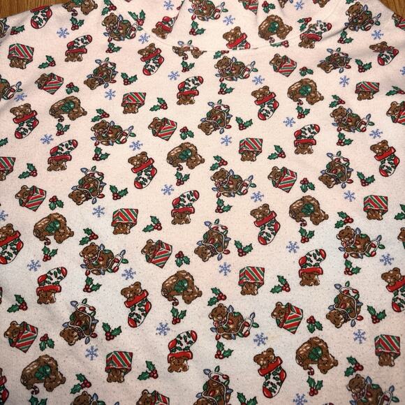 Holly Time Vintage Christmas Turtleneck Teddy Bear Print Sweater Large - Picture 2 of 6
